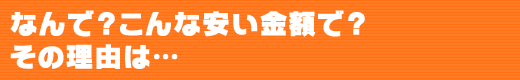 なんで？こんな安い金額で？情報提供を!？その理由は…