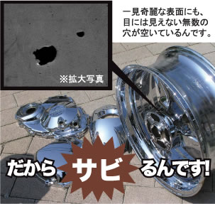 綺麗に見えるクロームメッキにも・・・